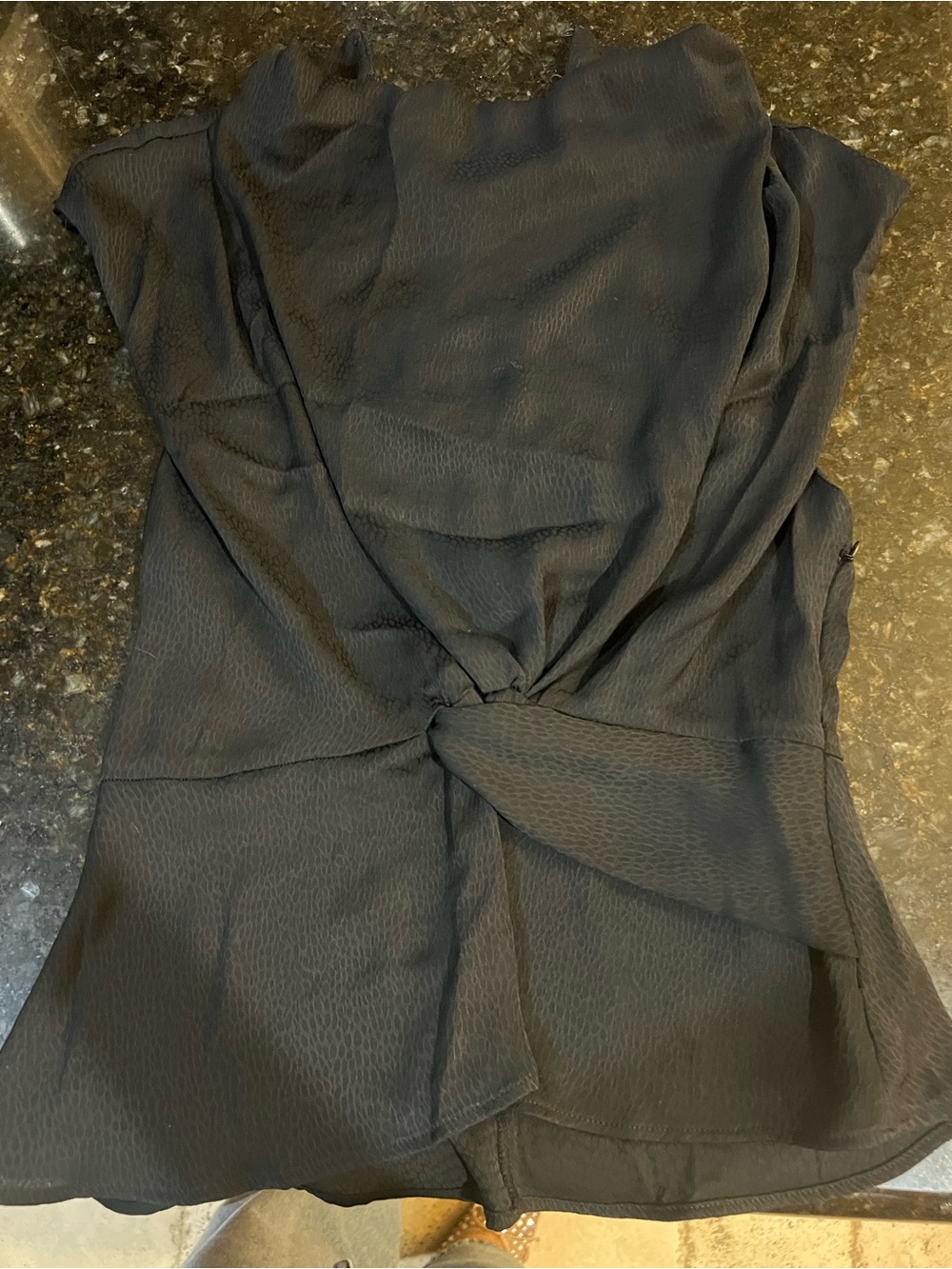 Zara Black Women's Knot-Front Top